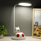 Настольная лампа "Мишка с мячом" LED  бело-красный 14х15х48 см RISALUX - фото 9683048