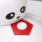 Настольная лампа "Мишка с мячом" LED  бело-красный 14х15х48 см RISALUX - фото 9683052