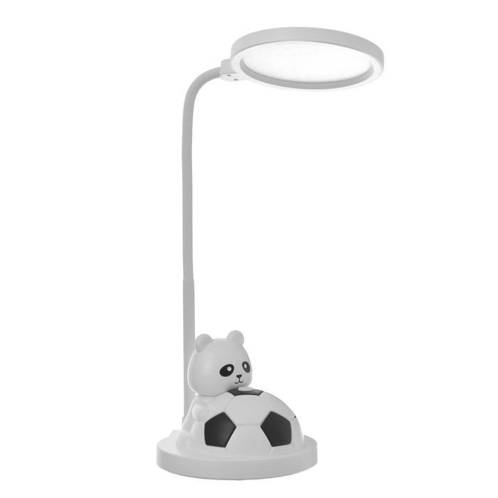 Настольная лампа "Мишка с мячом" LED  черно-белый 14х15х48 см RISALUX - фото 1907753689