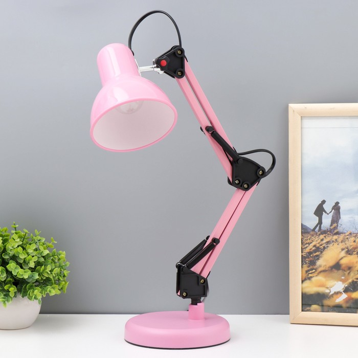 Настольная лампа "Юника" Е27 40Вт розовый 14,5х14,5х53 см RISALUX - фото 1910688784