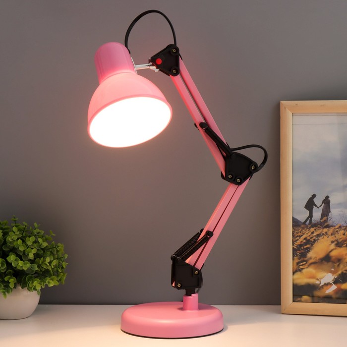 Настольная лампа "Юника" Е27 40Вт розовый 14,5х14,5х53 см RISALUX - фото 1910688785
