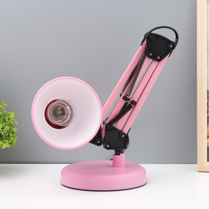 Настольная лампа "Юника" Е27 40Вт розовый 14,5х14,5х53 см RISALUX - фото 1910688786