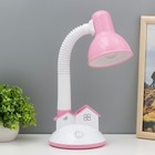 Настольная лампа "Домик" Е27 40Вт розовый 14х14х35 см - фото 10627565