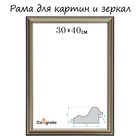 Рама для картин (зеркал) 30 х 40 х 2,0 см, пластиковая, Calligrata PLV, серебристый - фото 10627905