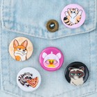 Значок металлический, закатной «Милые животные», d=2.5 см, МИКС - Фото 3