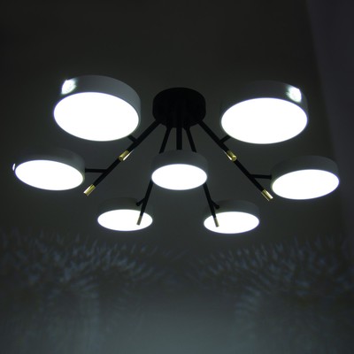 Люстра «Лагом» 7хLED 168 Вт 3000-6000К черно-белый 85×85×30 см BayerLux