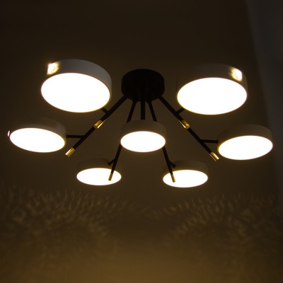 Люстра «Лагом» 7хLED 168 Вт 3000-6000К черно-белый 85×85×30 см BayerLux