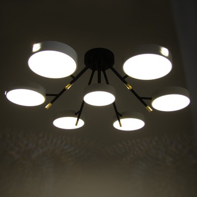 Люстра «Лагом» 7хLED 168 Вт 3000-6000К черно-белый 85×85×30 см BayerLux