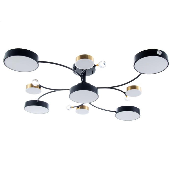 Люстра «Терра» 9хLED 168 Вт 3000-6000К черно-золотой 80×80×21 см BayerLux