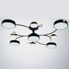 Люстра «Терра» 9хLED 168 Вт 3000-6000К черно-золотой 80×80×21 см BayerLux - фото 36443903