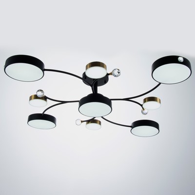 Люстра «Терра» 9хLED 168 Вт 3000-6000К черно-золотой 80×80×21 см BayerLux