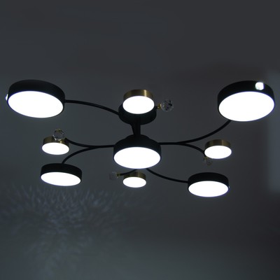 Люстра «Терра» 9хLED 168 Вт 3000-6000К черно-золотой 80×80×21 см BayerLux