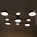 Люстра «Терра» 9хLED 168 Вт 3000-6000К черно-золотой 80×80×21 см BayerLux - фото 36443905