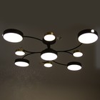 Люстра «Терра» 9хLED 168 Вт 3000-6000К черно-золотой 80×80×21 см BayerLux - фото 36443906
