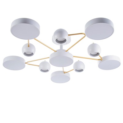 Люстра «Терно» 6хLED 194 Вт 3000-6000К 5хGU10 бело-золотой 95×95×21 см BayerLux