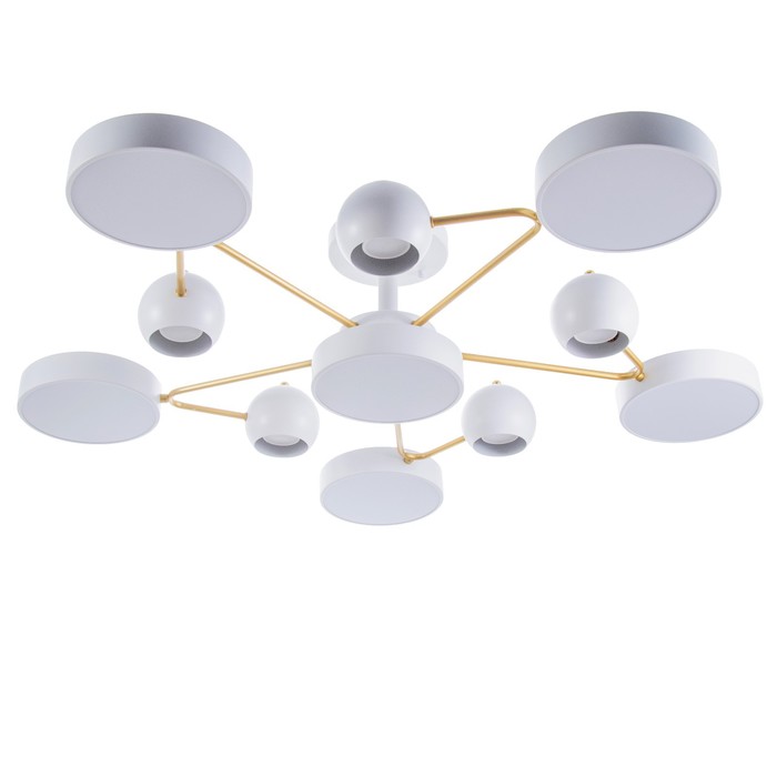 Люстра «Терно» 6хLED 194 Вт 3000-6000К 5хGU10 бело-золотой 95×95×21 см BayerLux - Фото 1