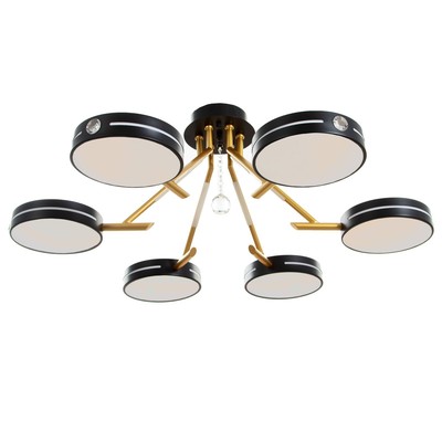 Люстра «Антеко» 6х LED 156 Вт 3000-6000К черно-золотой 87×87×27 см BayerLux