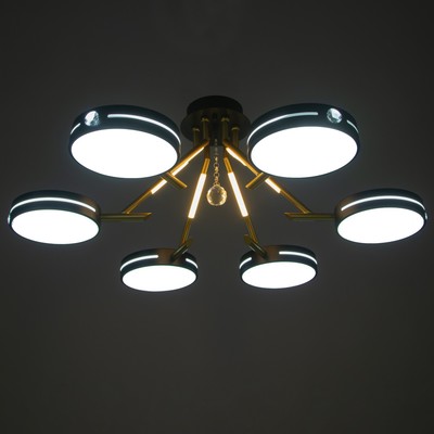 Люстра «Антеко» 6х LED 156 Вт 3000-6000К черно-золотой 87×87×27 см BayerLux