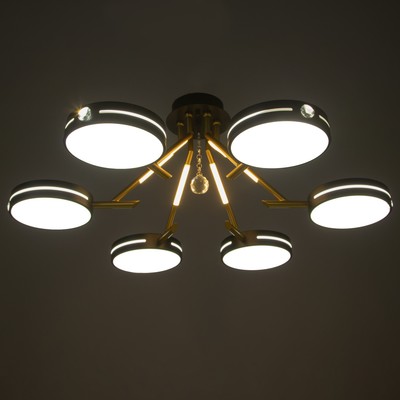 Люстра «Антеко» 6х LED 156 Вт 3000-6000К черно-золотой 87×87×27 см BayerLux