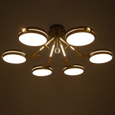 Люстра «Антеко» 6х LED 156 Вт 3000-6000К черно-золотой 87×87×27 см BayerLux