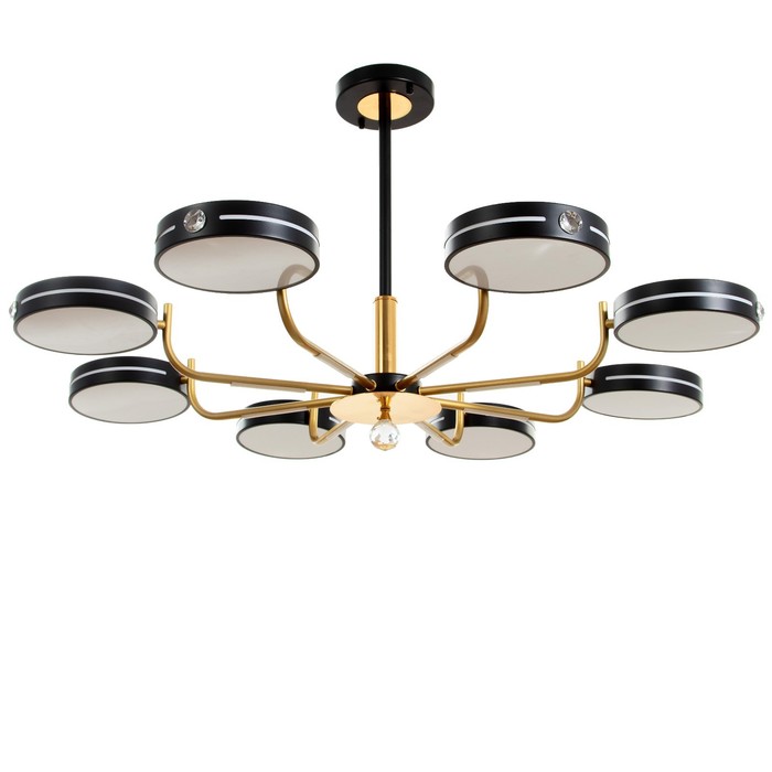 Люстра «Нестер» 8хLED 208 Вт 3000-6000К черно-золотой 102×102×35 см BayerLux