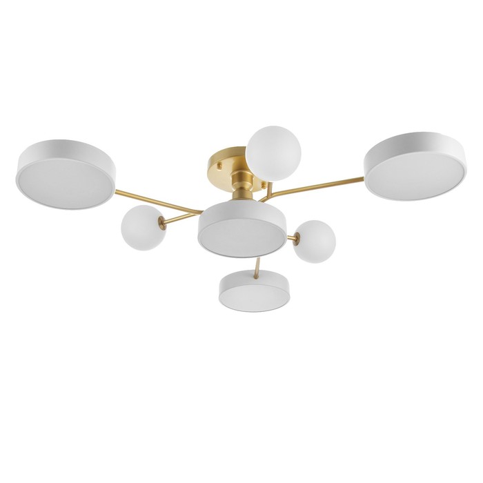 Люстра «Алмони» 4х LED 138 Вт 3000-6000К 3хG4 бело-золотой 76×76×17 см - Фото 1