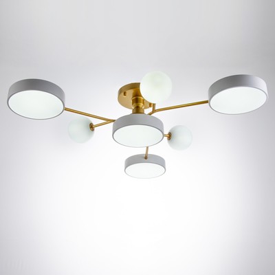 Люстра «Алмони» 4х LED 138 Вт 3000-6000К 3хG4 бело-золотой 76×76×17 см