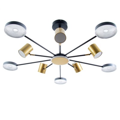 Люстра потолочная BayerLux «Артеко», 10хLED, 190 Вт, 3000-6000К, серо-золотой, 104×104×31 см