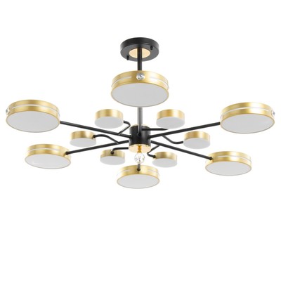 Люстра «Ласера» 12хLED 216 Вт 3000-6000К черно-золотой 100×100×48 см BayerLux