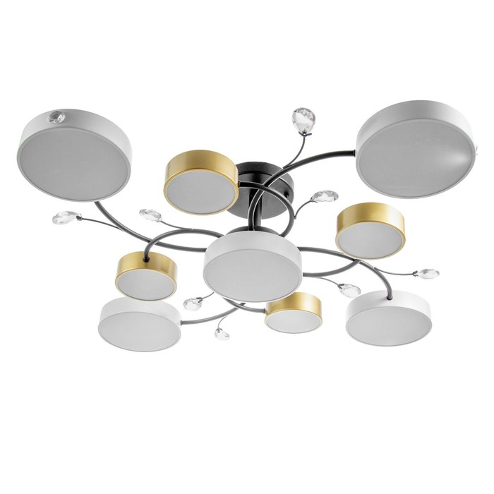 Люстра «Ассами» 9х LED 216 Вт 3000-6000К бело-золотой 93×93×21 см BayerLux