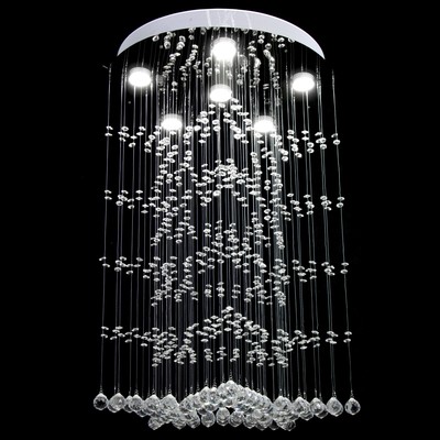 Светильник каскад «Звезда» 6xLED хром 50×50×84 см BayerLux