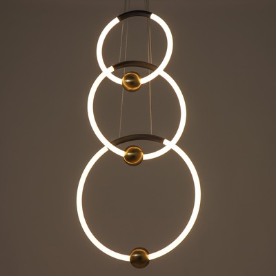 Светильник BayerLux «Кольца», LED, 120 Вт, чёрно-золотой, 47×8×93 см