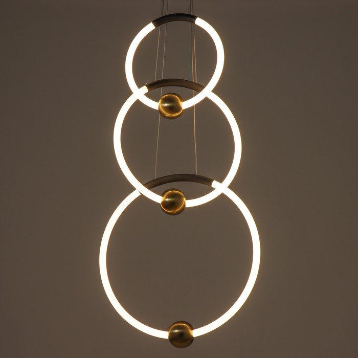 Светильник "Кольца" LED 120Вт чёрно-золотой 47х8х93 см