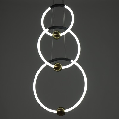 Светильник BayerLux «Кольца», LED, 120 Вт, чёрно-золотой, 47×8×93 см