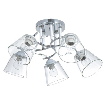 Люстра потолочная BayerLux «Аиша», 5хЕ27, 40 Вт, хром, 58×58×27 см