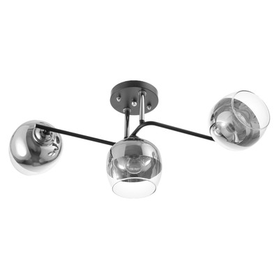 Люстра BayerLux «Джина», 3хЕ27, 40 Вт, чёрный/хромовый, 55×42×27 см