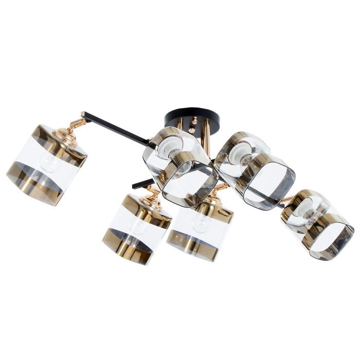 Люстра «Доминика» 6хЕ27 40 Вт чёрно-золотой 55×42×27 см BayerLux - Фото 1