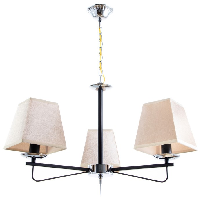 Люстра «Жозефина» 3хЕ14 40 Вт чёрно-хромовый 58×58×34 см BayerLux - Фото 1
