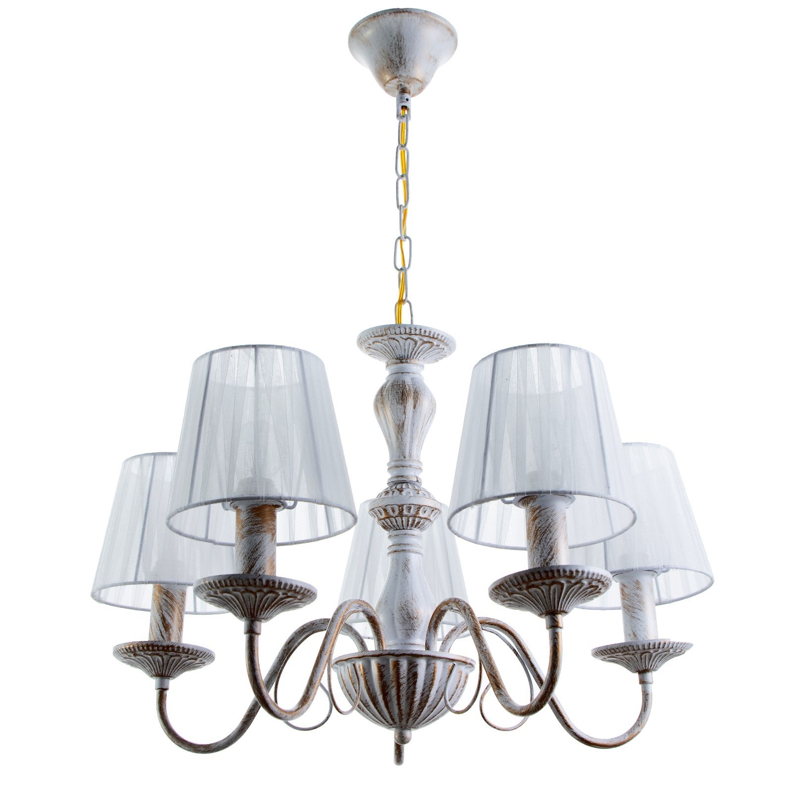 Люстра "Моника" 5хЕ14 40т белый с золотой патиной 60х60х40 см BayerLux ...