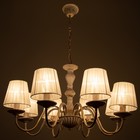 Люстра «Моника» 8хЕ14 40т белый с золотой патиной 72×72×40 см BayerLux - фото 3862815