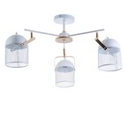 Люстра BayerLux «Бирасо», 3×60 Вт, E27, белый-золото, 58×58×40 см - фото 22343099