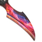 Сувенир деревянный «Ножик Керамбит с защитой пальцев», огненный. - фото 4085100
