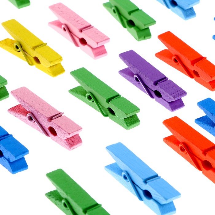 Набор прищепок для декора «Яркие краски» 50 шт., 1шт. — 3,5 см, МИКС 9710089
