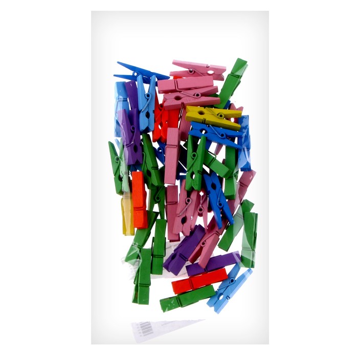 Набор прищепок для декора «Яркие краски» 50 шт., 1шт. — 3,5 см, МИКС 9710089