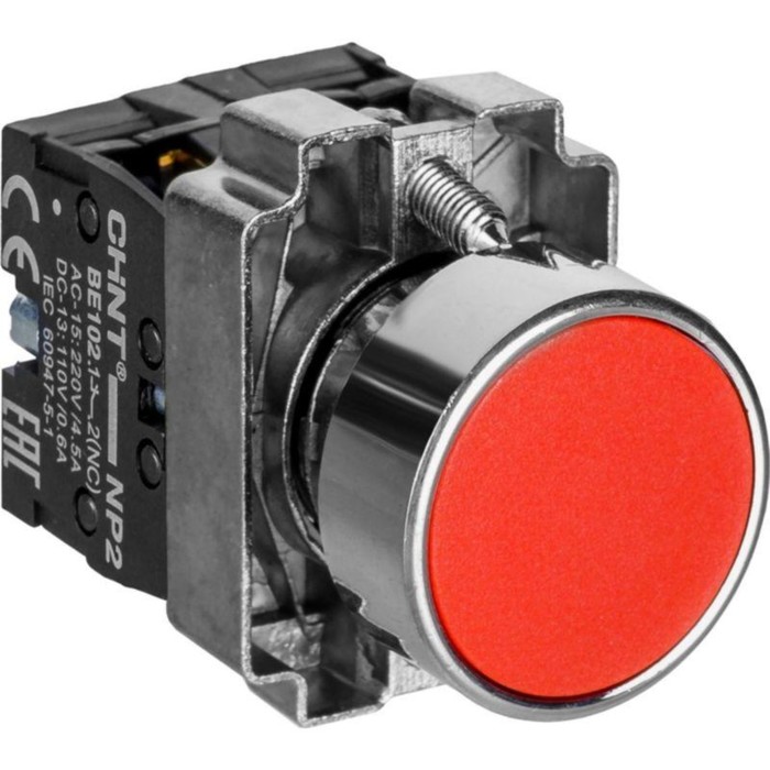 Кнопка управления CHINT 573764 NP2-BA45, без подсветки, IP40, цвет красный