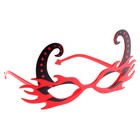 Карнавальные очки «Рога», цвет красный - Фото 1