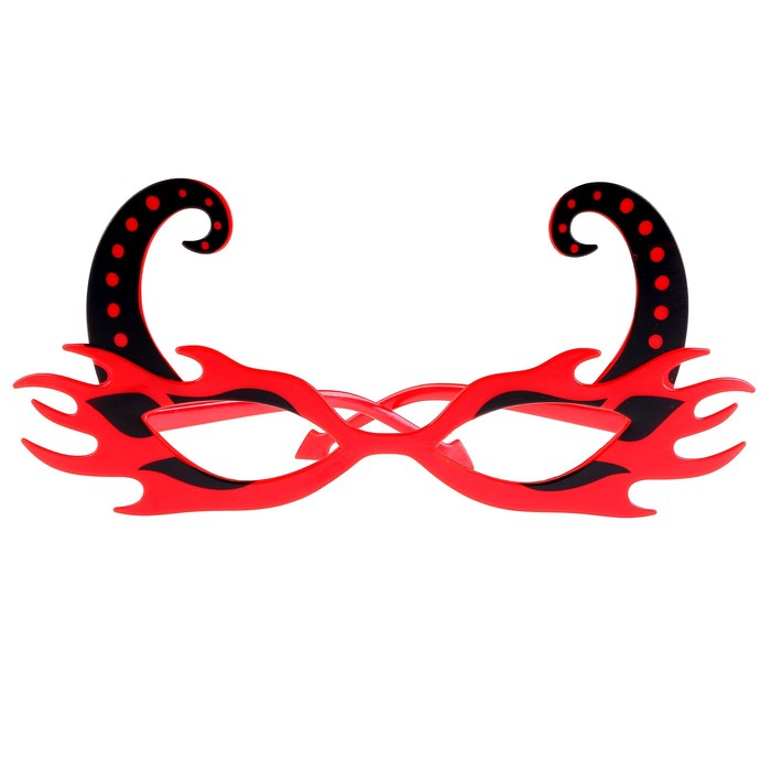 Карнавальные очки «Рога», цвет красный