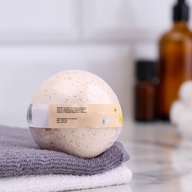 Бомбочка для ванны с шиммером "Сливочная ваниль" желтая 150 г (комплект 3 шт)