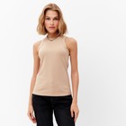 Майка женская MINAKU: Basic line цвет бежевый,р-р 46 - фото 39078781