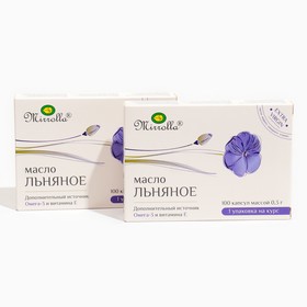 Капсулы Mirrolla масло льняное, 2 упаковки по 100 капсул 9816728